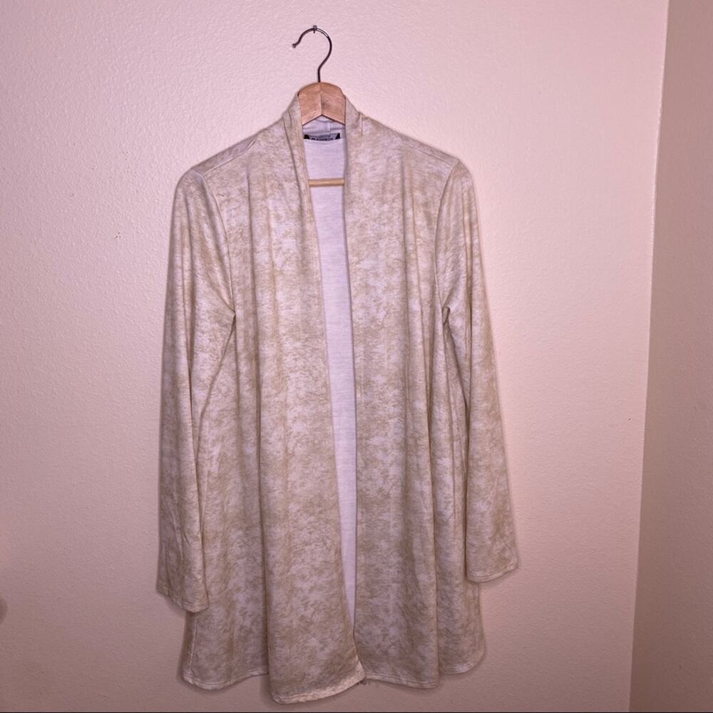 Bombom Beige Long Open Cardigan Sweater Large